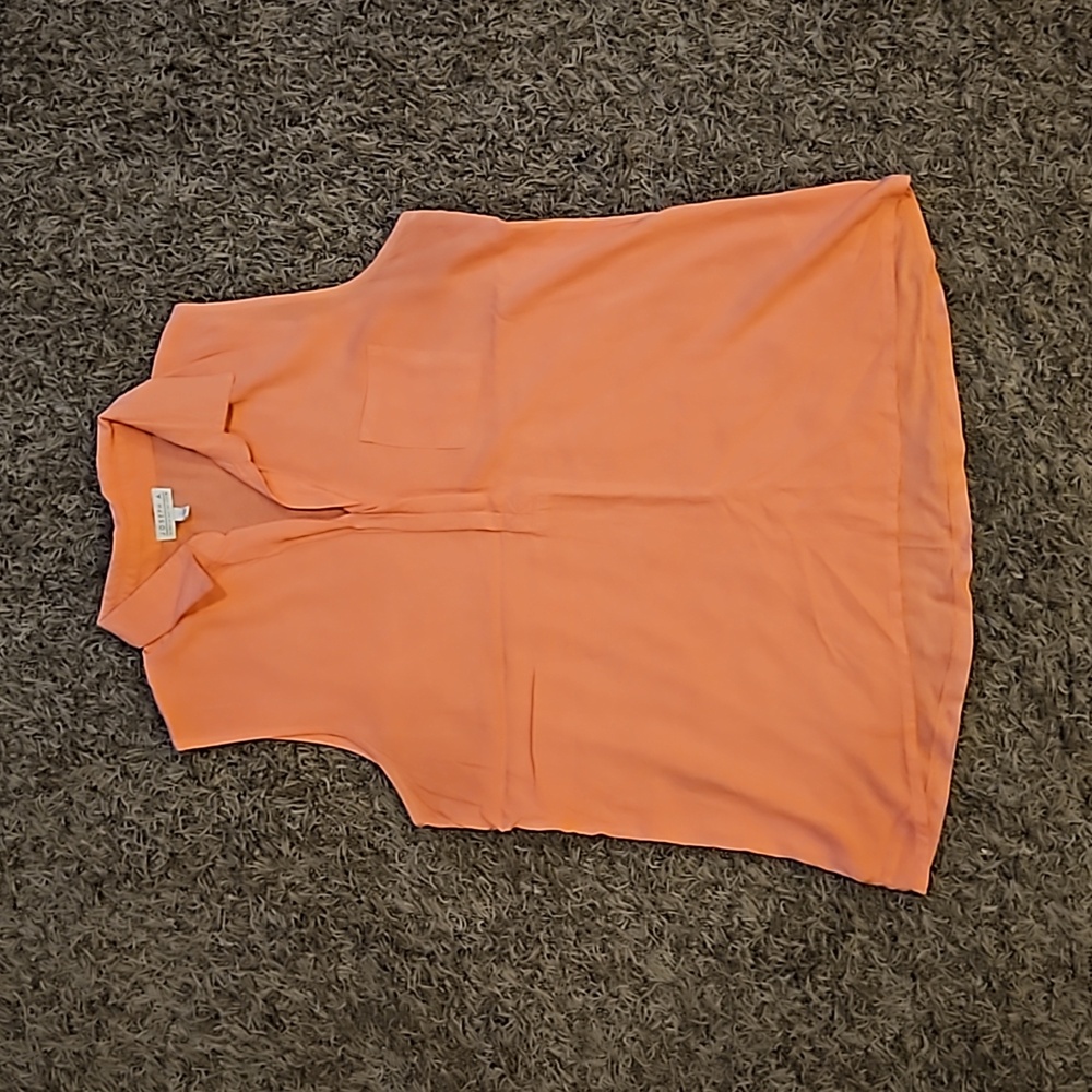 Joseph A. qu'est que c'est silk? Sleeveless High Low Blouse Size L Peach